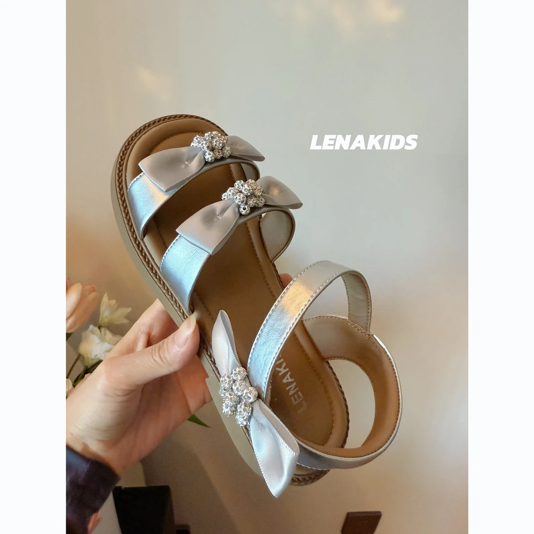 Lenakids【现货】【时髦洋气蝴蝶结女宝凉鞋】高定Lolita鞋25032505