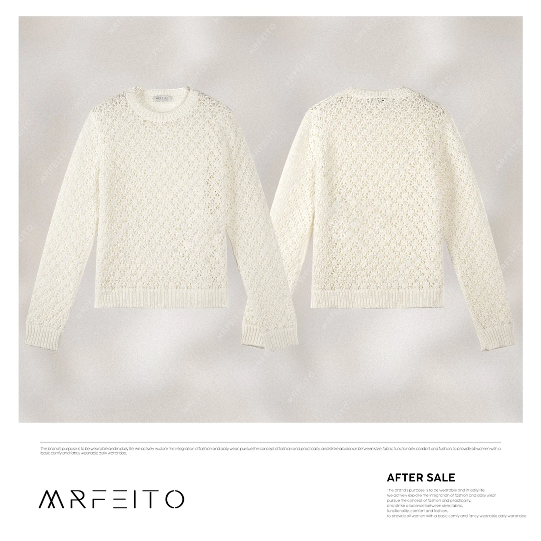 【梨涡浅笑】2025春季新款高级感时尚重工镂空女款毛衣H92M02C30882