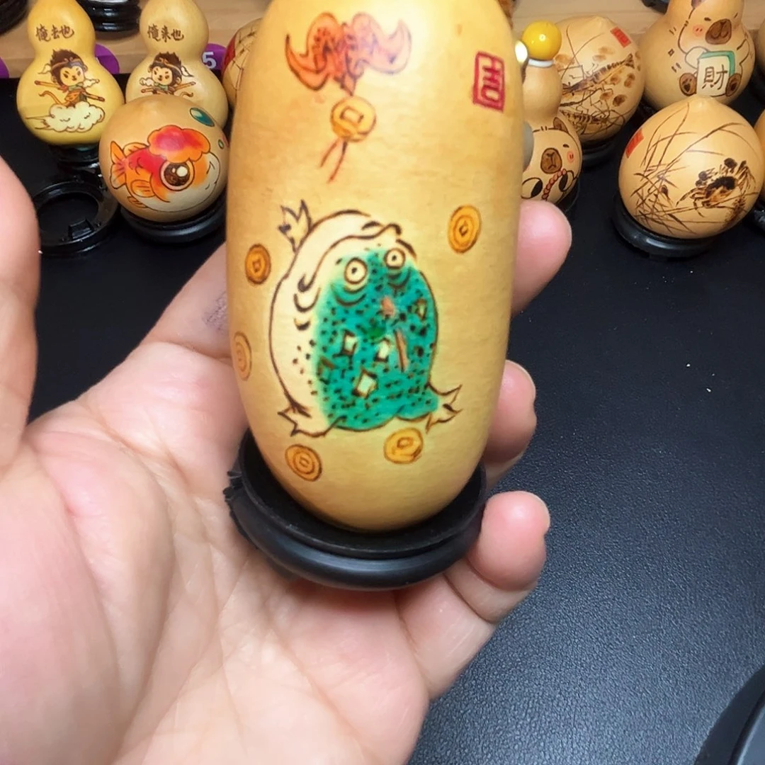 北***生葫芦烙画金蟾招财