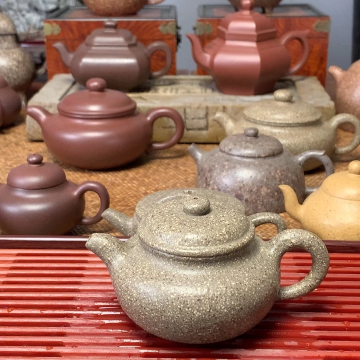 紫砂茶壶16目豆青200cc