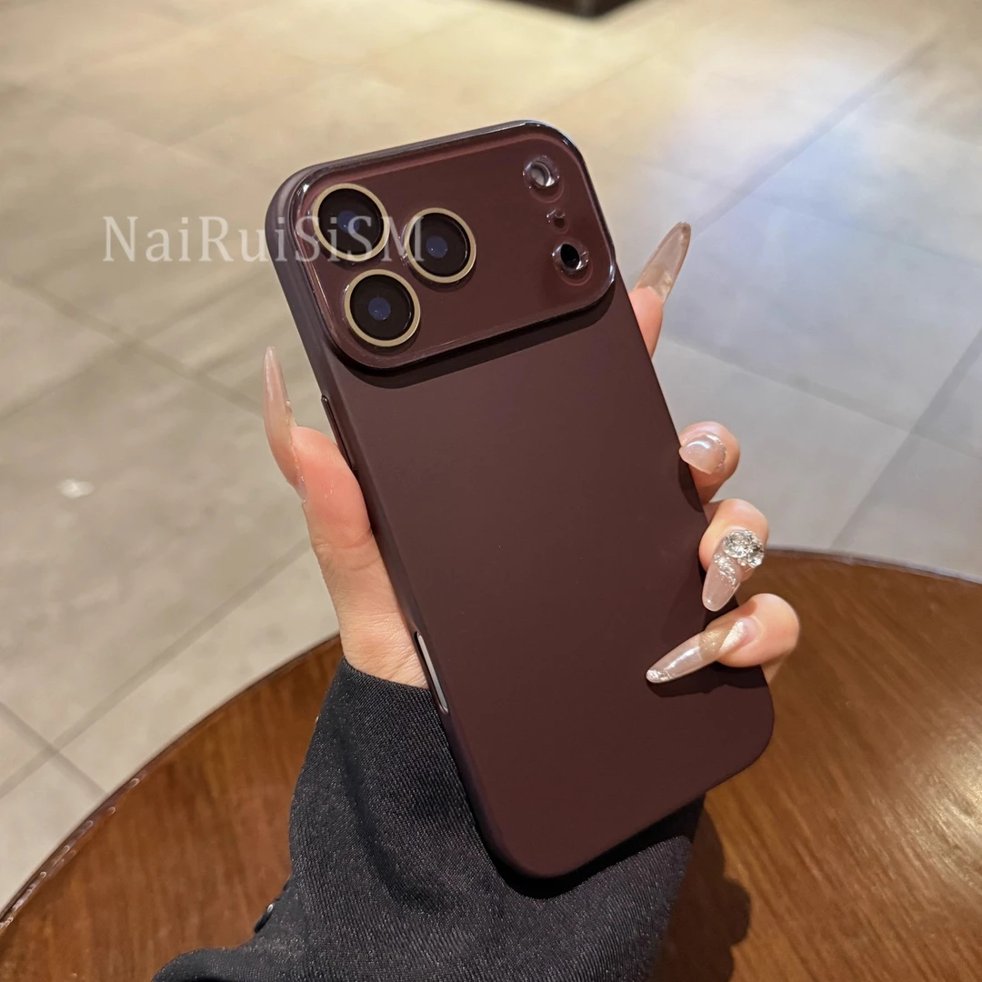 镜头膜梅子色适用iPhone17promax手机壳肤感磨砂16promax超薄17硬