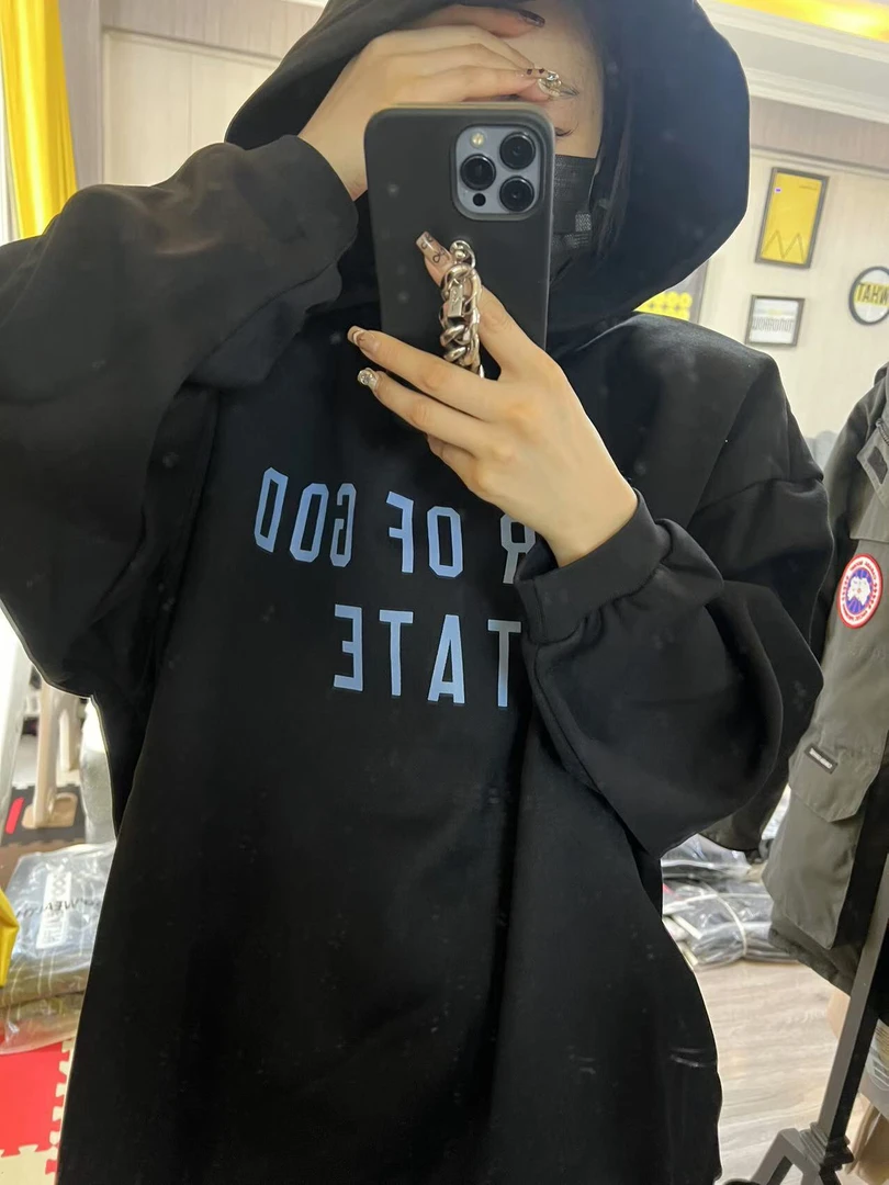 韩版中长款连帽卫衣加绒加厚／