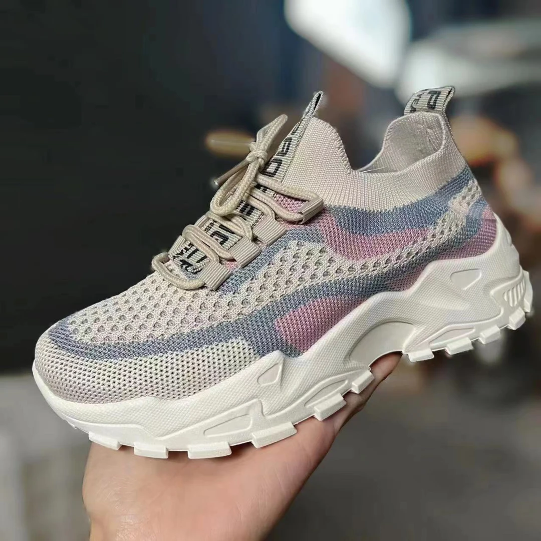 秋季新款女鞋跑步老爹鞋女款运动鞋厚底百搭休闲鞋