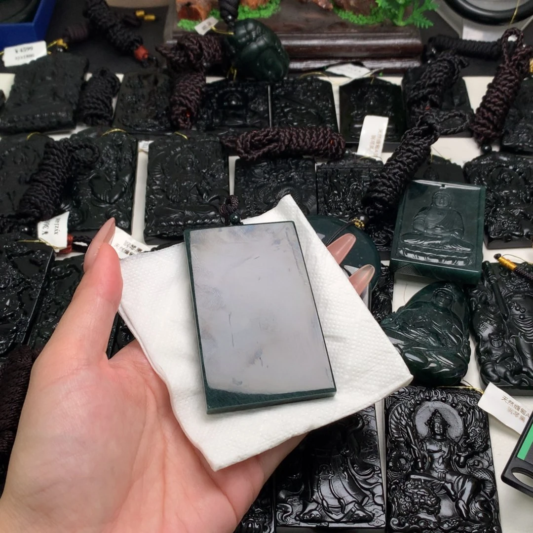 天然缅甸a货钢琴黑挂件