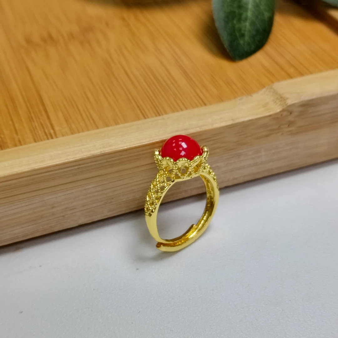 【侯总专属】y1005天然雪域红景天玛瑙玉 戒指-合金