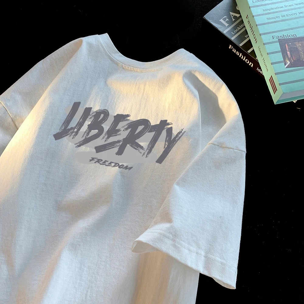 重磅纯棉短袖T恤男美式潮牌夏季新款休闲百搭宽松半袖时尚上衣潮