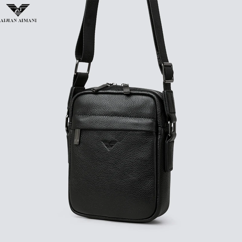 软面潮流百搭商务男士真皮斜挎包头层牛皮单肩包休闲多功能