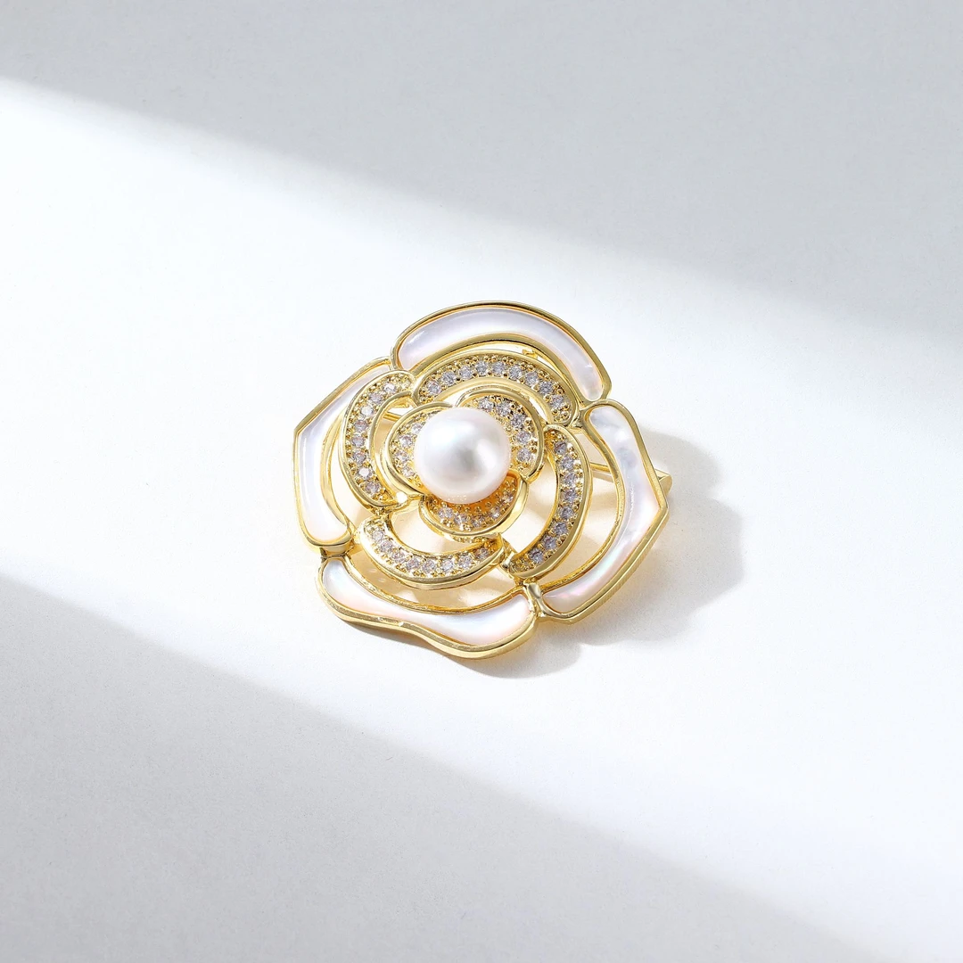 Tender Jinger 铜合金胸针 新款【山茶花】胸针轻奢(约9MM左右)