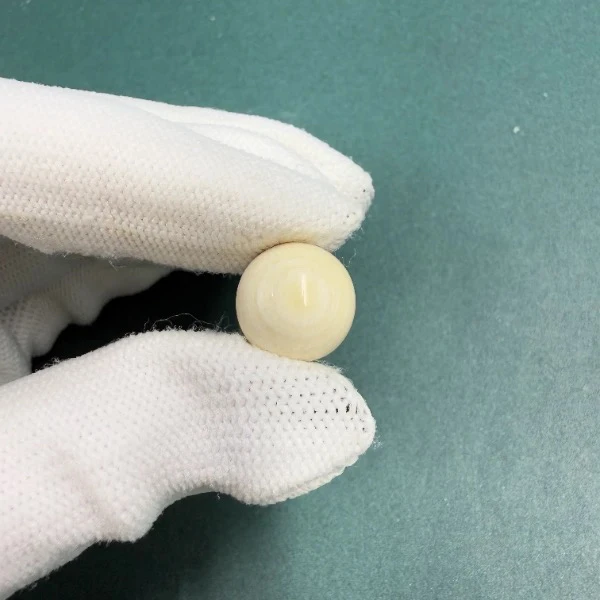 S8188天然猛犸牙蓝眼圆珠 支持鉴定 假一罚四