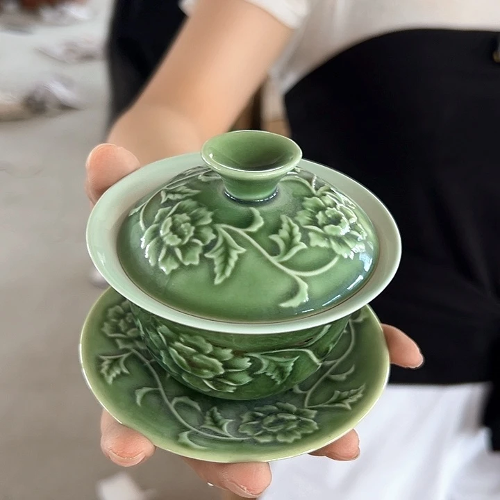 龙泉云间青瓷小米茶器