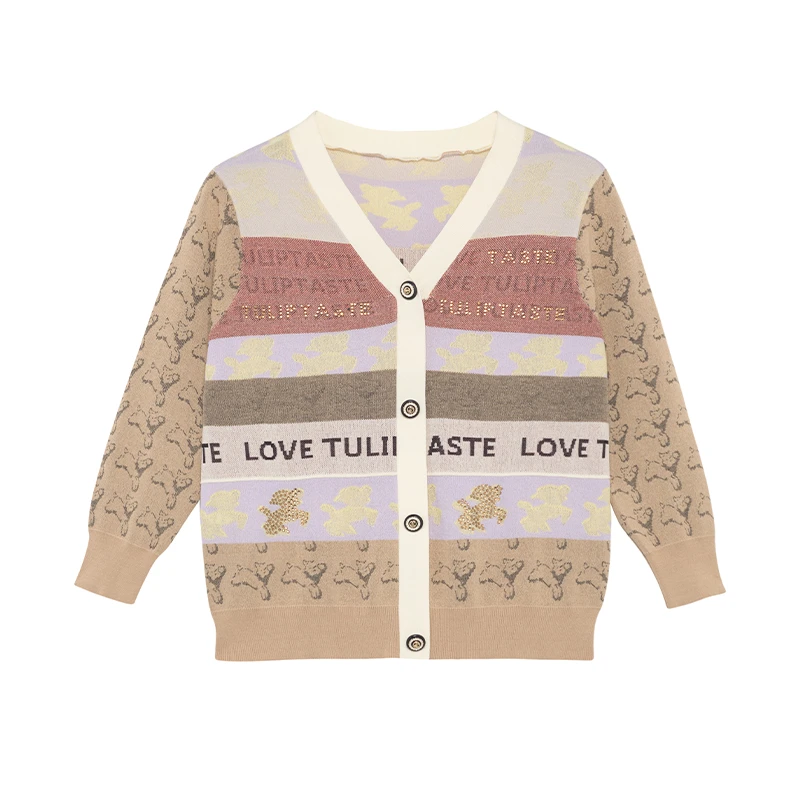 【诗语专属】商场同款新品短款时尚提花针织上衣NDY3A31393