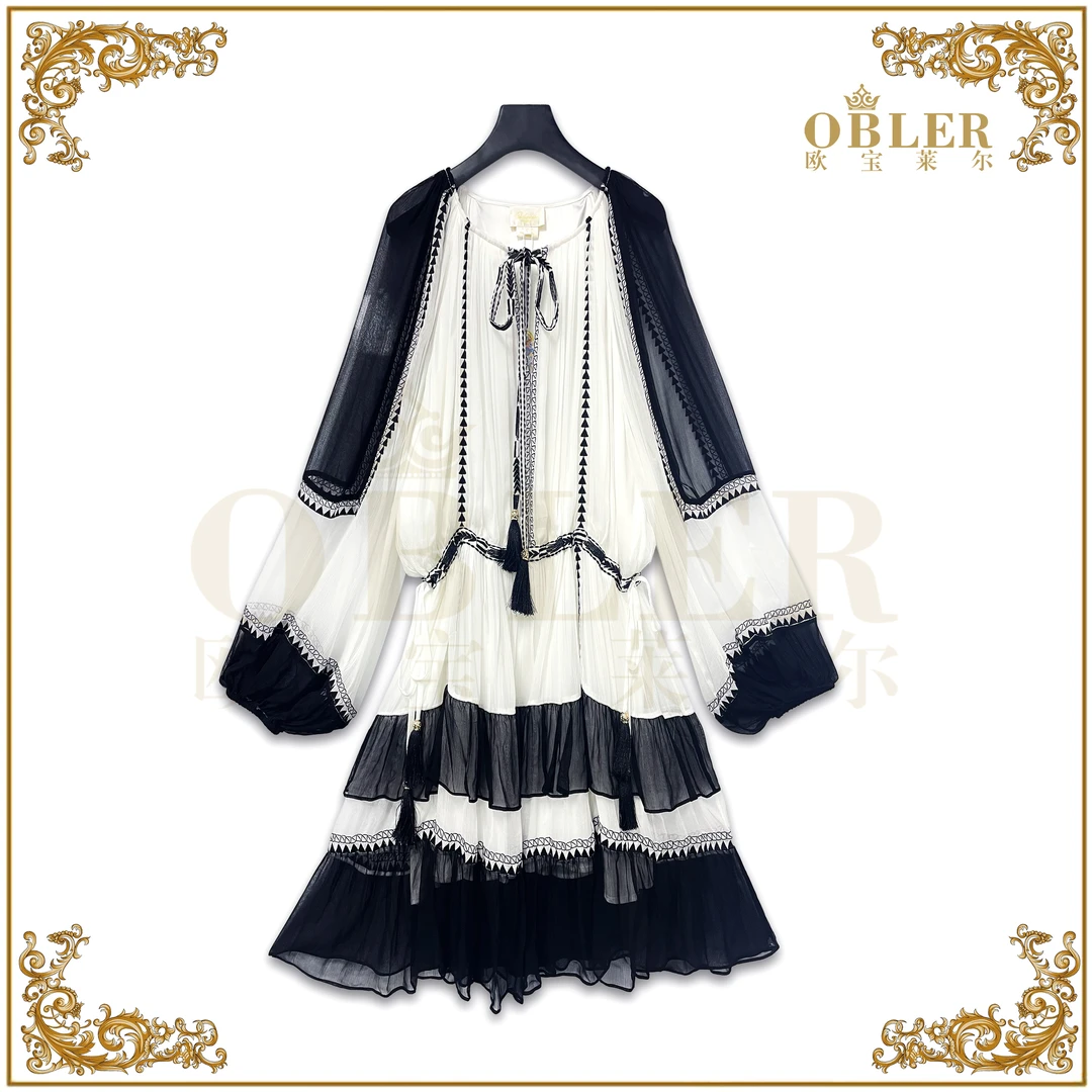 【欧宝莱尔】新款时尚气质轻奢优雅 女装连衣裙305-24771