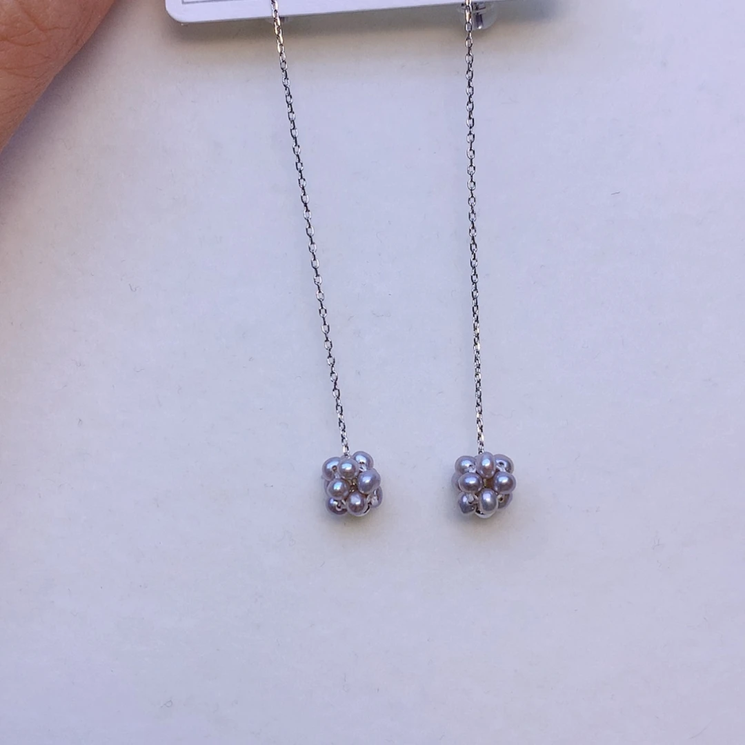 【闪购商品】银S925镶嵌耳饰淡水珍珠