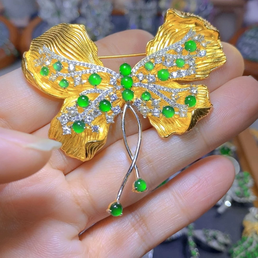 翡翠颈饰银S925镶嵌天然翡翠