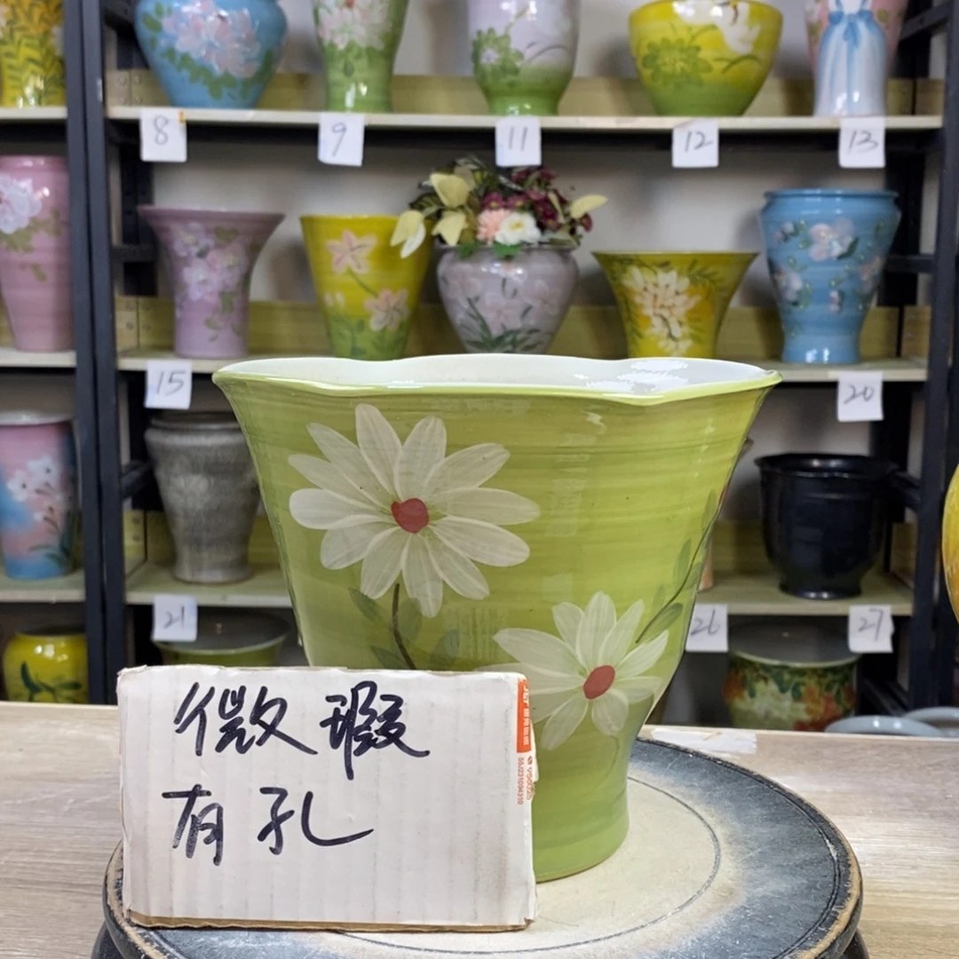 景德镇手工手绘陶瓷花盆