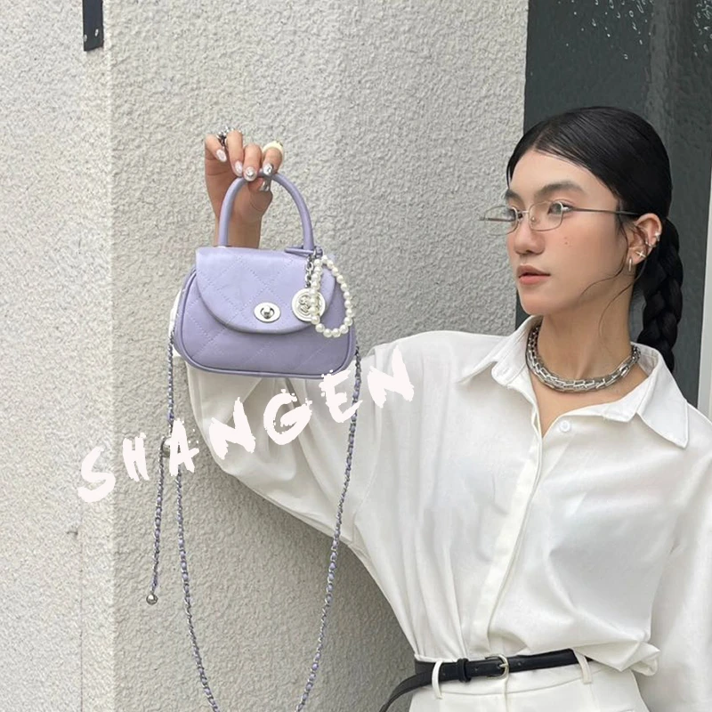 【尚恩CC】ZT-D7156-海葵紫-20*6*13轻奢时尚女士新款手提斜挎包