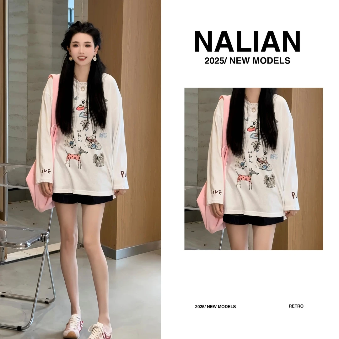 JGCAP2326#趣味狗狗卡通印花圆领T恤2326