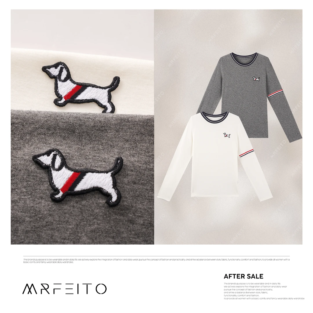 MRFEITO【西野暮色】2025春季新款时尚小狗女士针织衫H16M02C30512