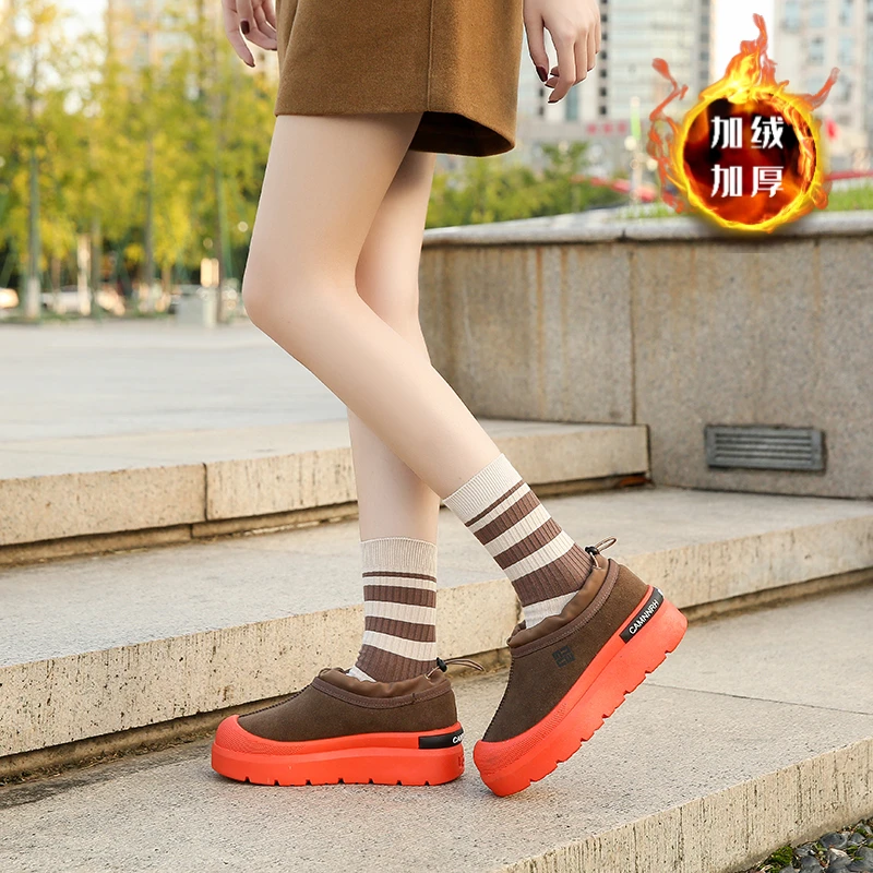 秋冬女雪地靴加绒加厚防滑保暖鞋R927-2