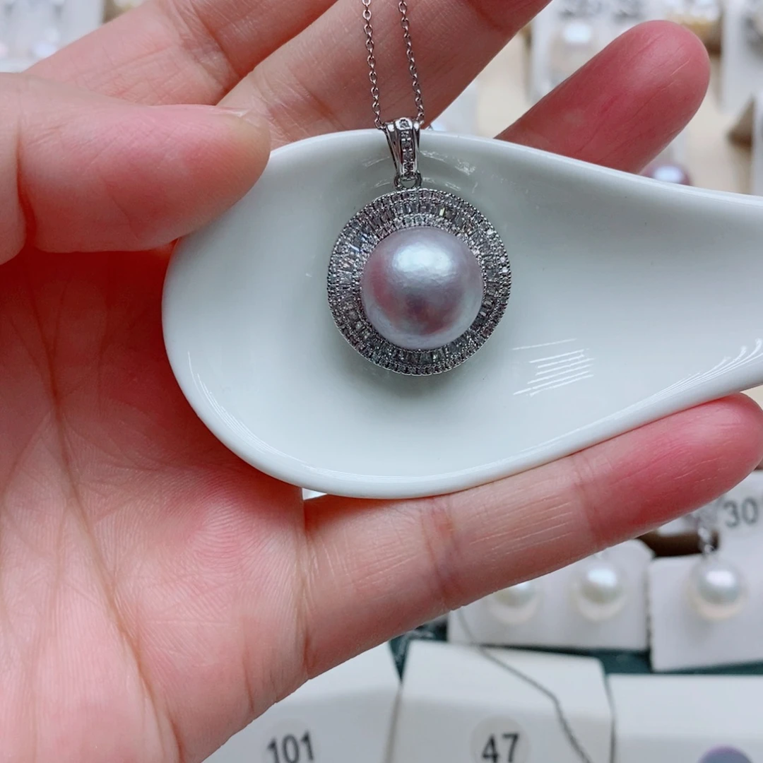 公***9淡水珍珠未镶嵌吊坠(赠链)13十