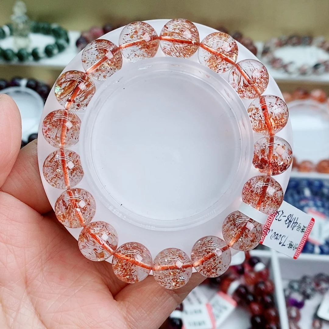 水晶未镶嵌手串芬达色金草莓