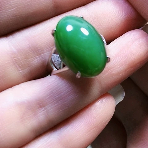 和田玉银S925镶嵌戒指