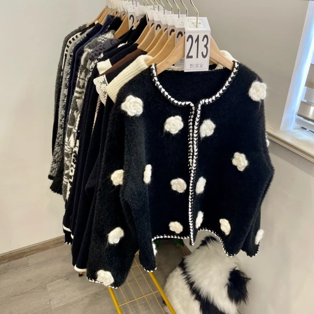 【黑、灰色集合01-599号】毛衣针织衫开衫宽松女士默淇女装