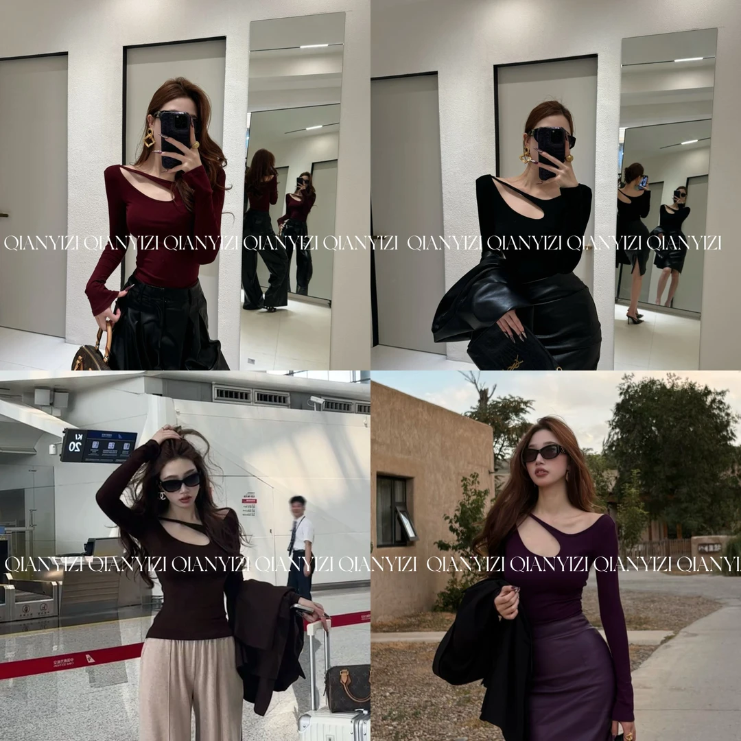 千亿【云朵】原创气质性感显瘦弹力针织上衣