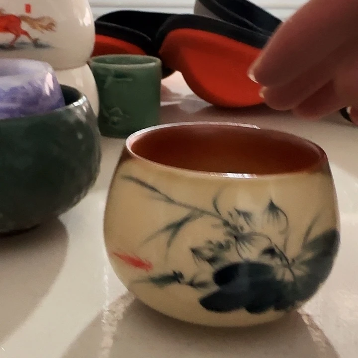 颜瓷闪购链接商品手绘荷花