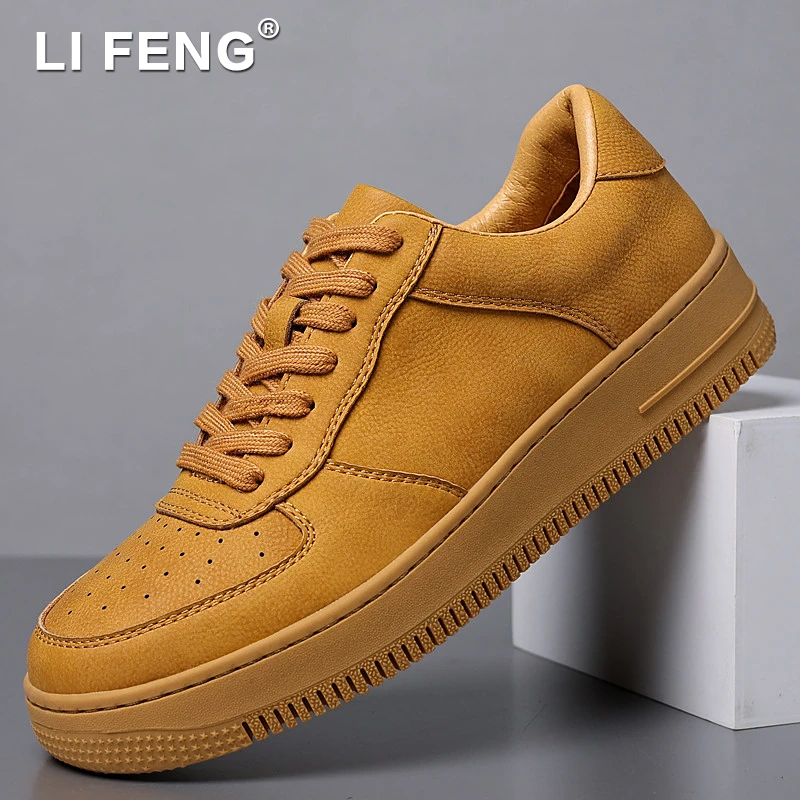 秋季空军板鞋男款真皮小白鞋韩版百搭透气休闲鞋新款运动潮流男鞋