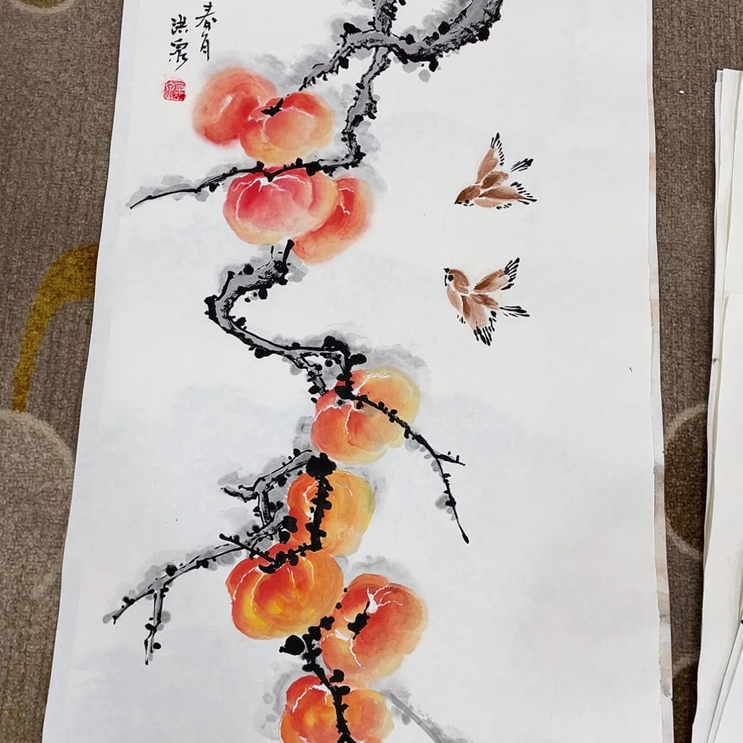 国画绘画作品莘洪泉100.50三尺画芯