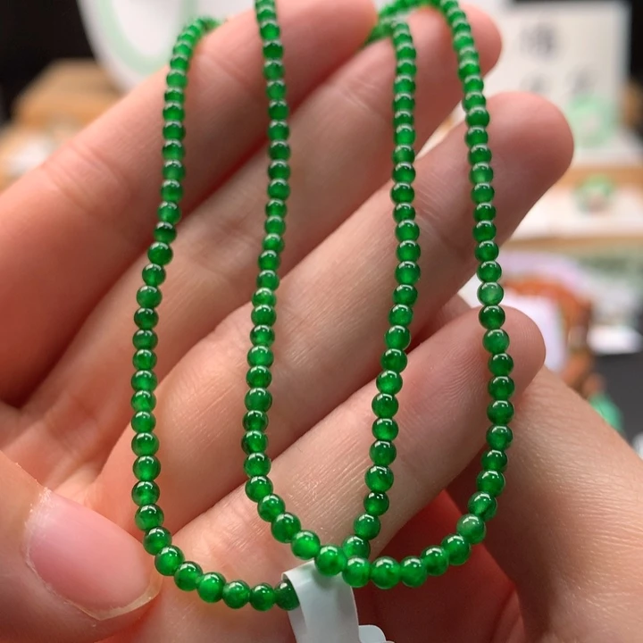 没***蛋翡翠未镶嵌手串天然缅甸A货翡翠
