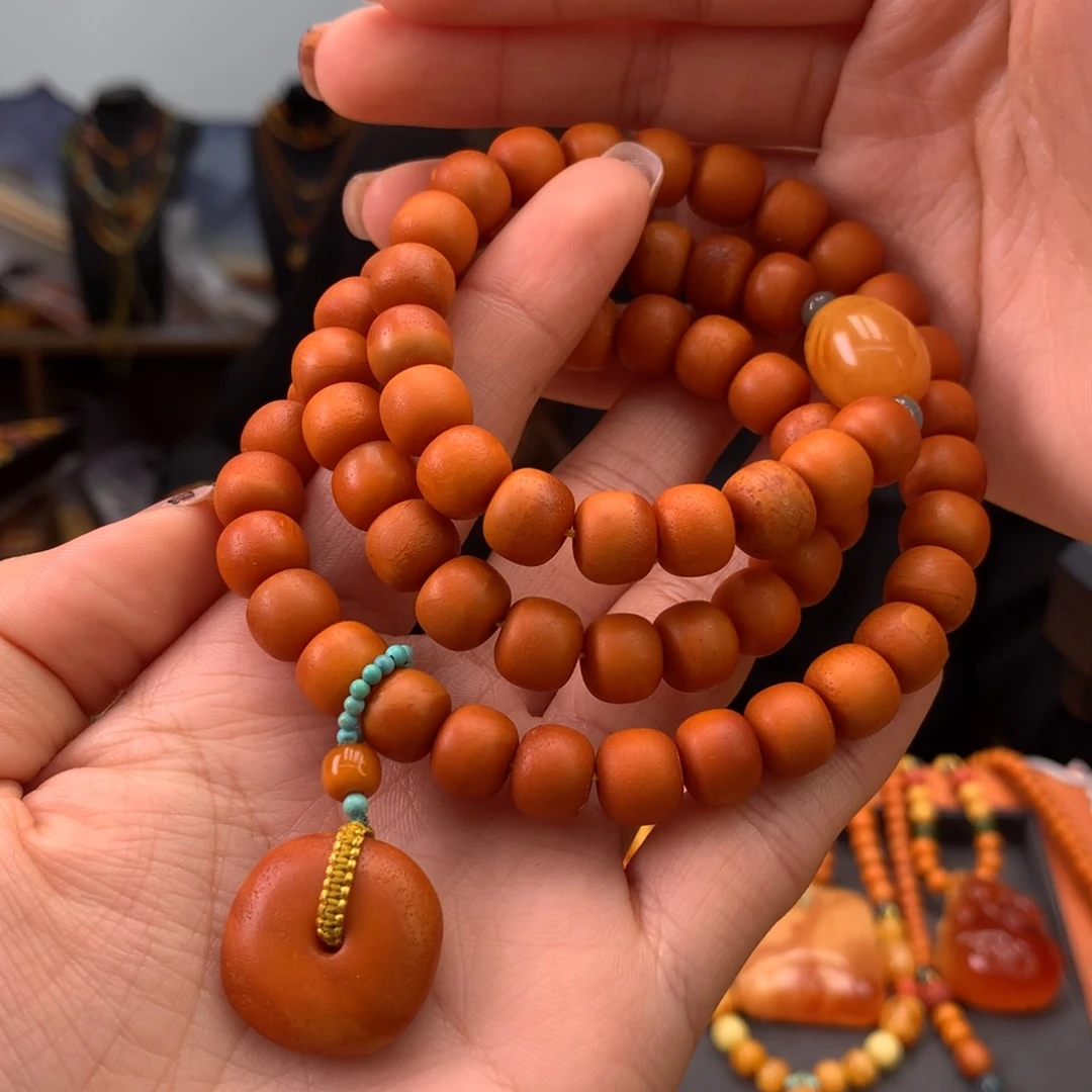 蜜蜡手串未镶嵌天然