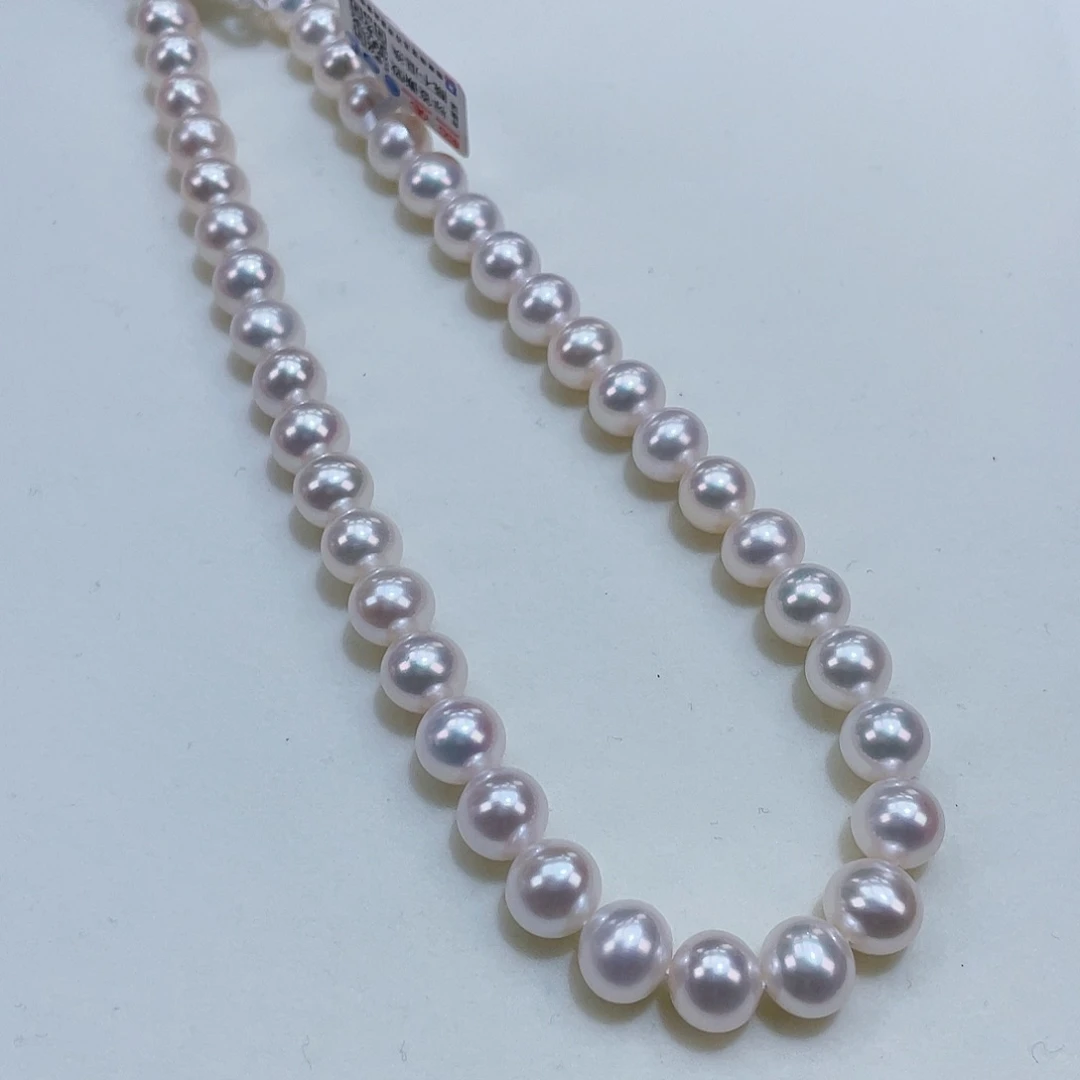 淡水珍珠颈饰银S925镶嵌9/10巨透亮无核无暇新品