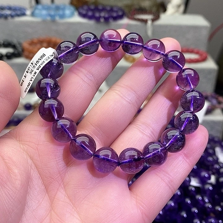 水晶手链未镶嵌巴西紫11+