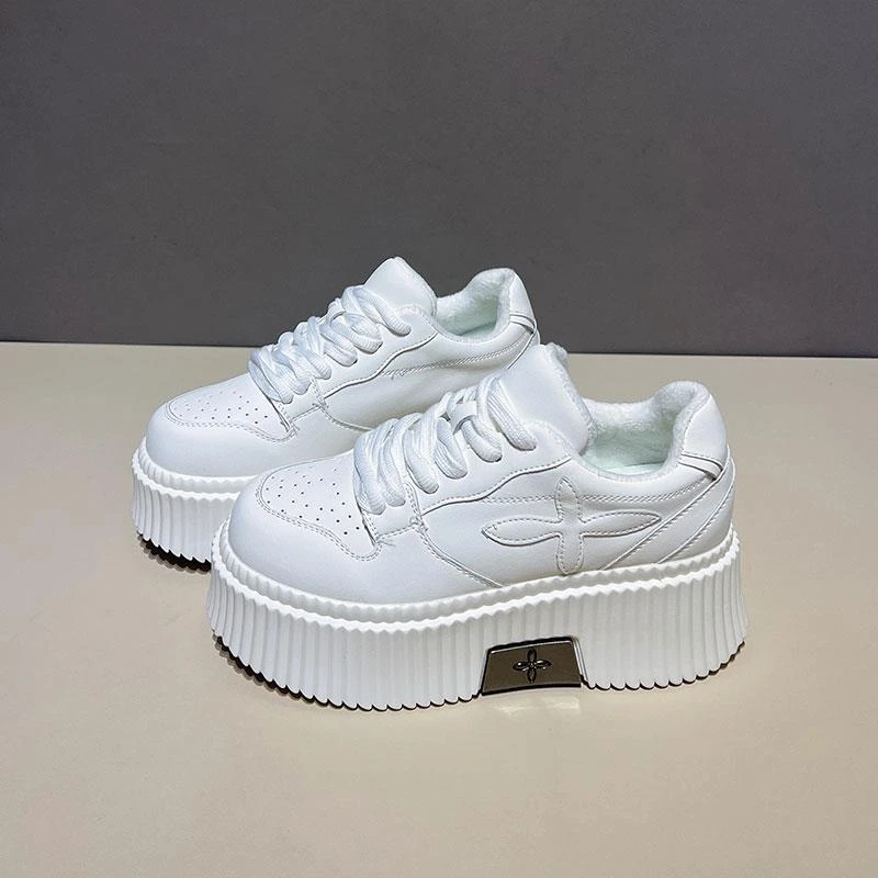 【JTG&SHOES 官方正品】鞋子百搭欧洲站小白鞋女厚底松糕鞋白色小