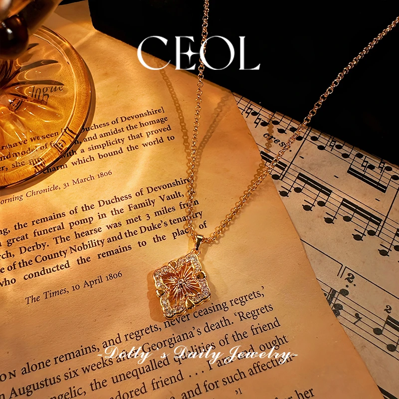 铜合金项链 CEOL 法·【日暮花语】春夏 法式优雅项链 D028015