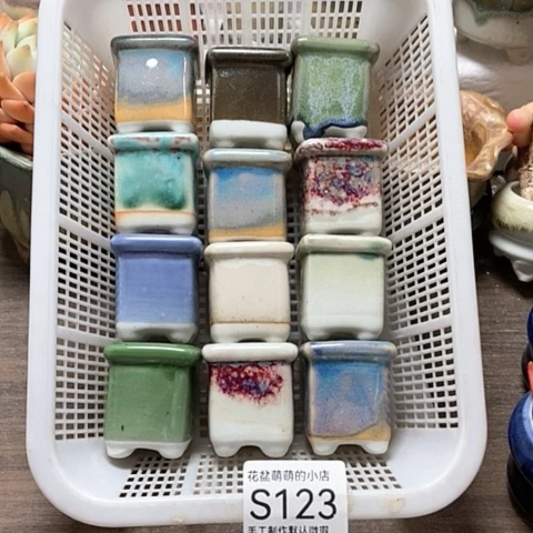 紫砂花盆123微瑕品口径3厘米左右的