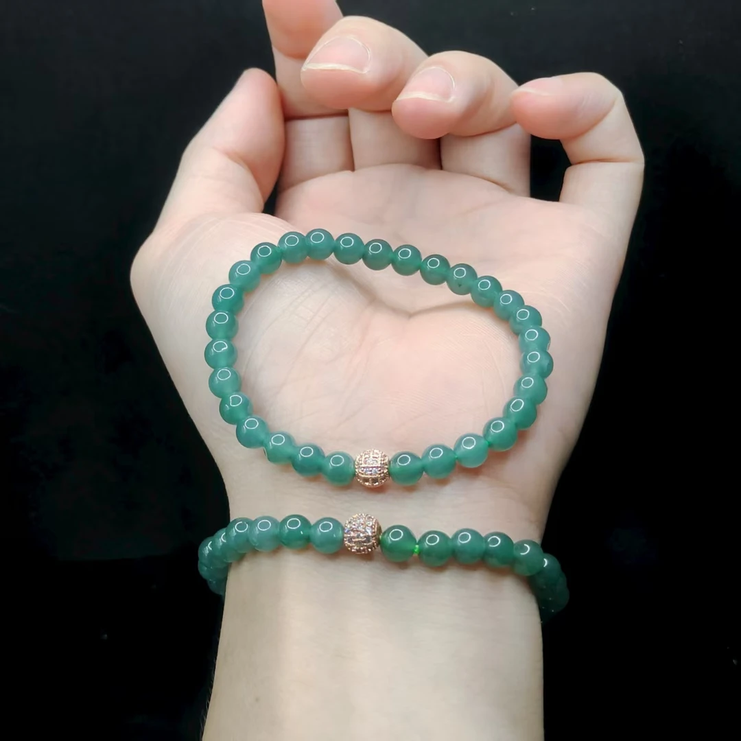 【龙龙严选】翡翠DIY单圈手串Y18【多样性发其一】约5mm+