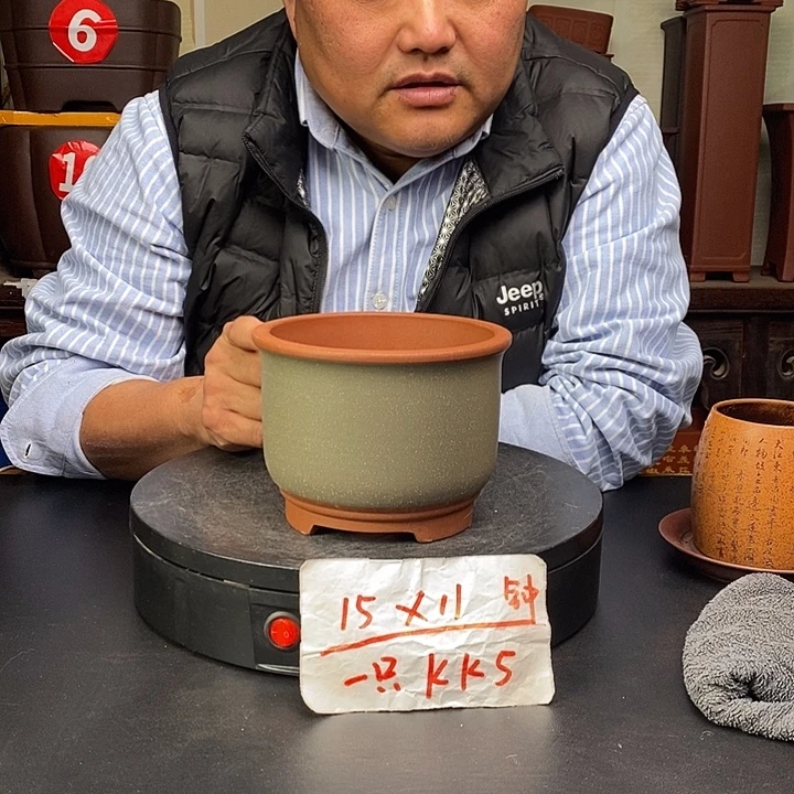 紫砂花盆货号一只KK5