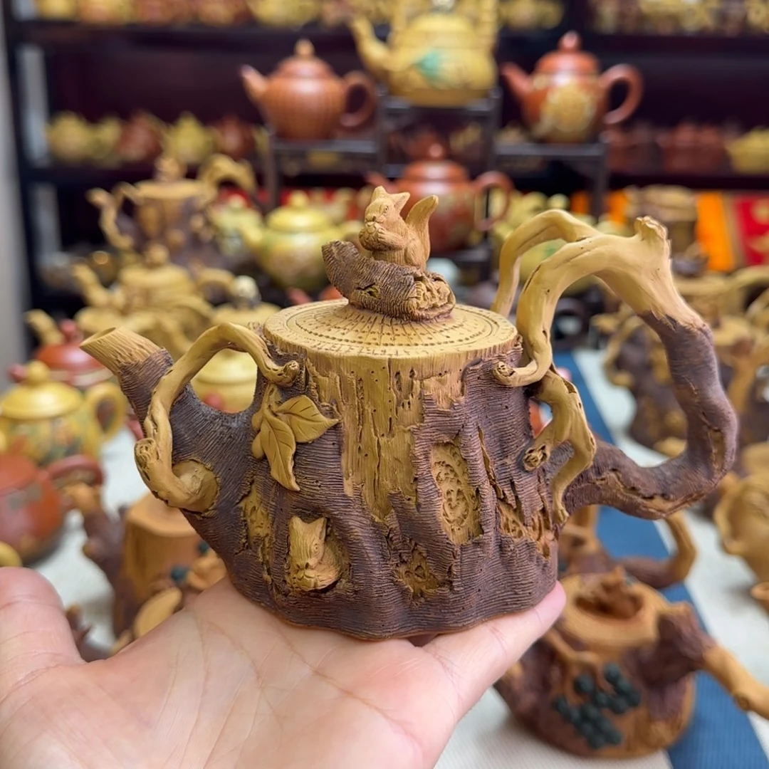 茶壶紫砂树桩松鼠