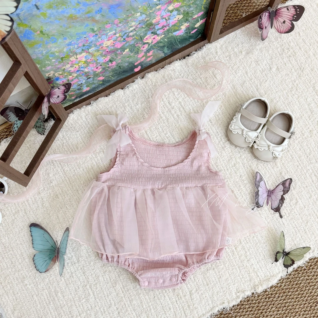 萱妈家【小甜妹】婴儿衣服夏季女宝韩版甜美公主裙网纱哈衣包屁