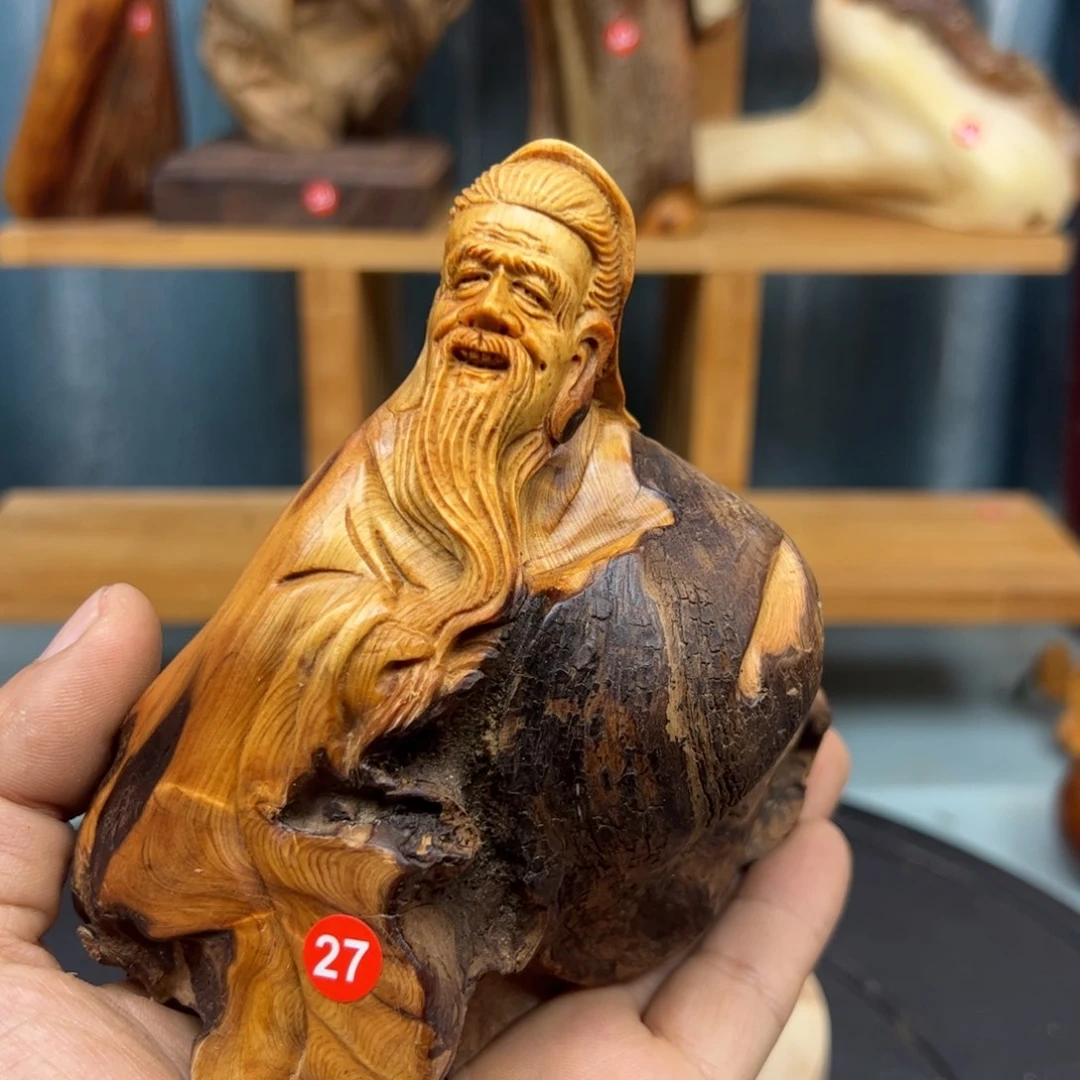 木桃**李崖柏木摆件手把件