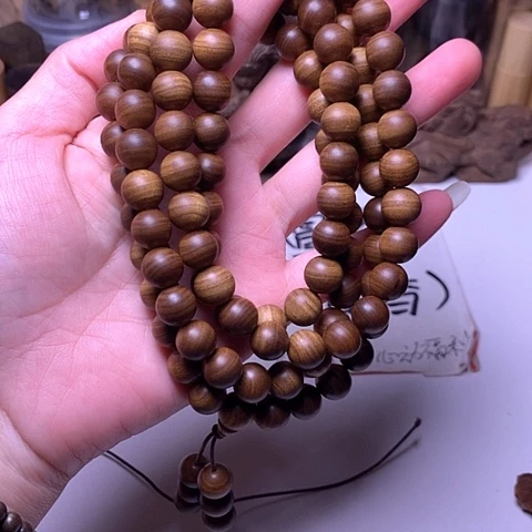檀香木手串/手链檀香黑肉1.0/108横纹虎皮沉