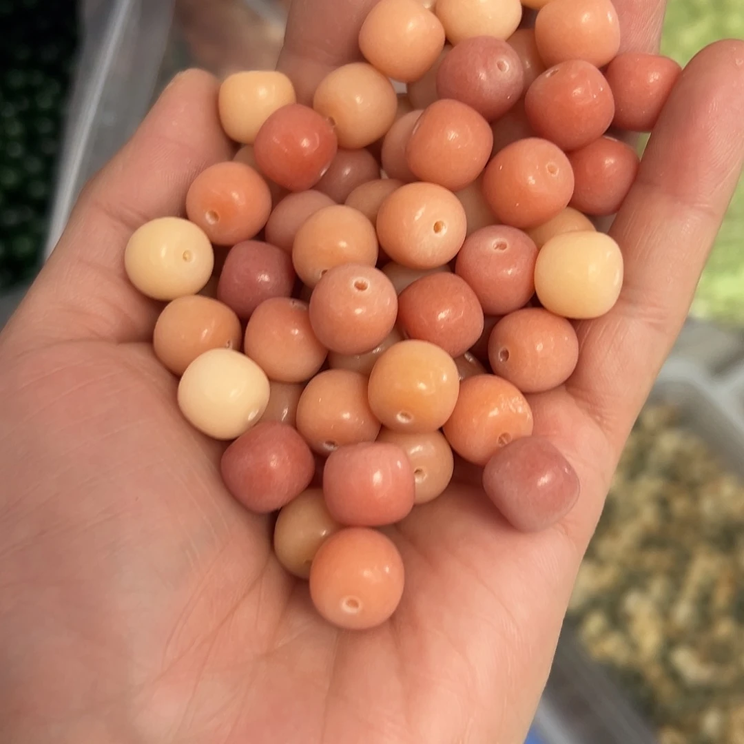 菩提根/象牙果手串120颗12尺寸粉色桶