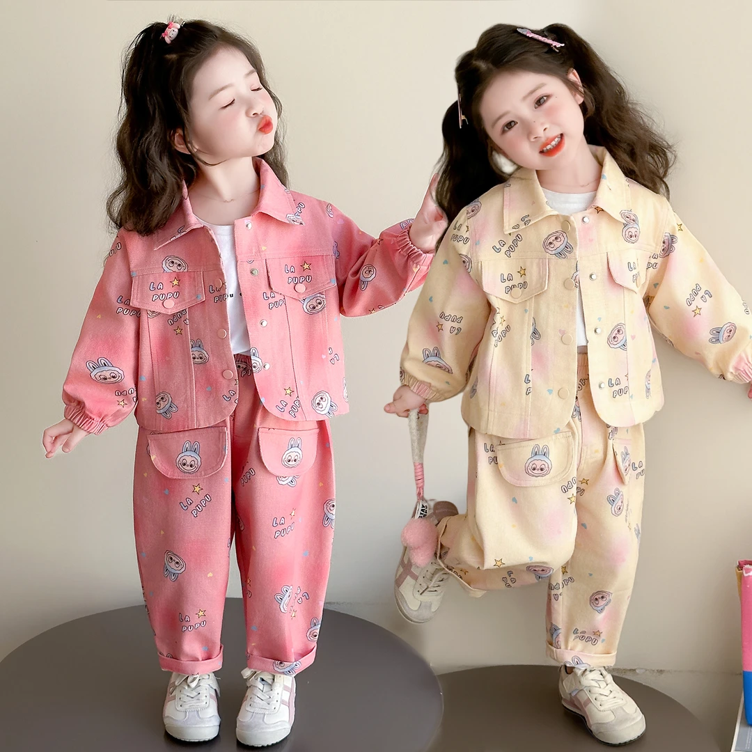 女童秋装套装2025新款4-6岁幼儿园潮款小童女宝春秋季洋气两件套