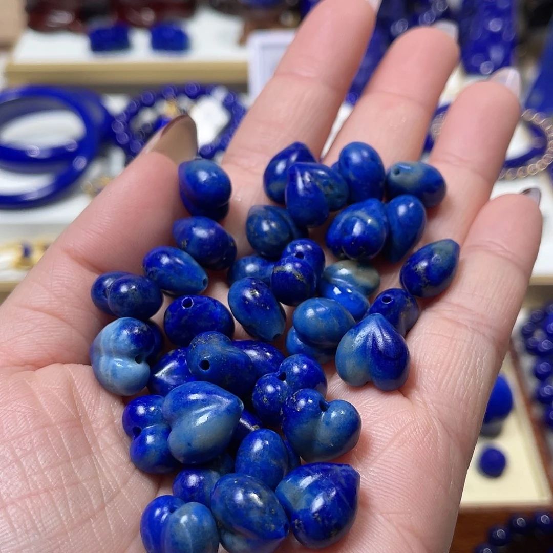 青金石未镶嵌12mm玉化屁桃/6颗
