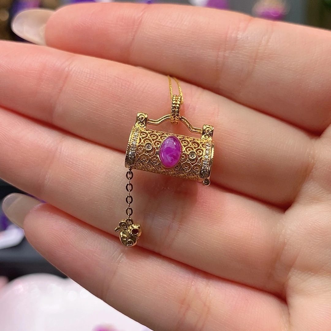 苏纪石（舒俱来）18K金镶嵌吊坠(不含链)