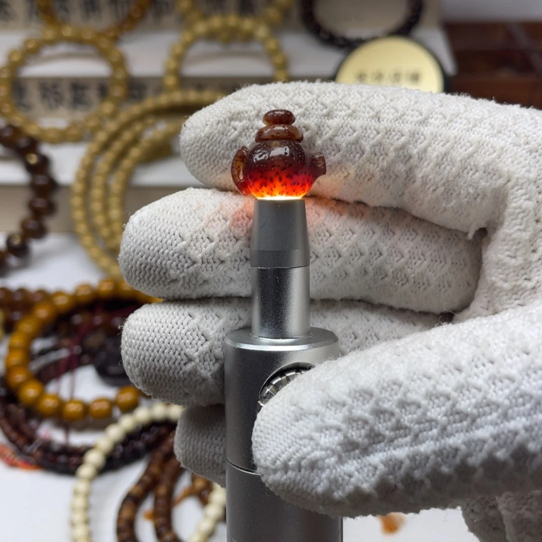 星月菩提手串雕刻把把壶18大尺寸玉化料全透