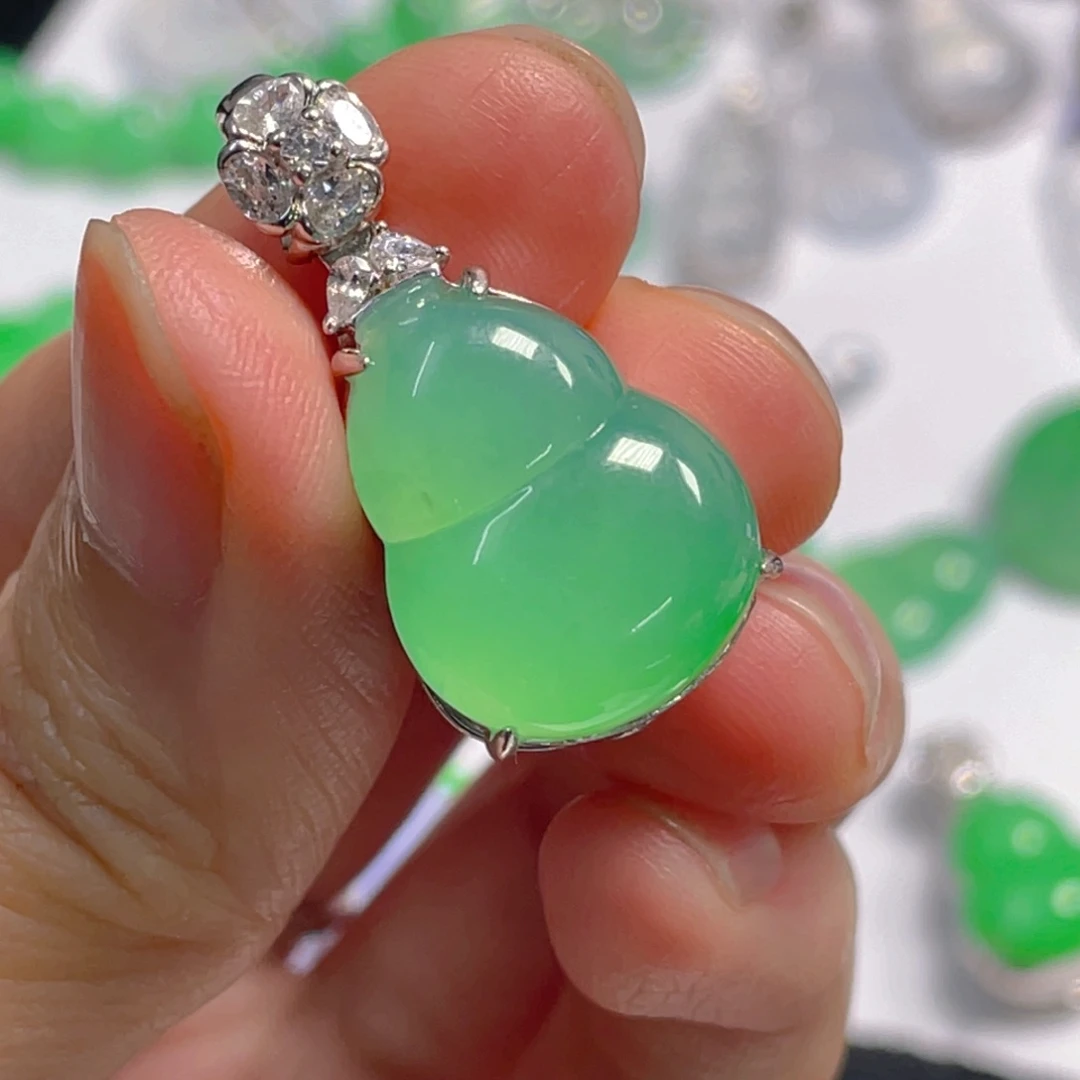 翡翠银S925镶嵌吊坠(不含链)